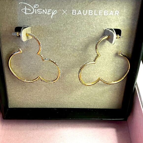 Disney x Baublebar Mickey Gem Hoops - Picture 1 of 7